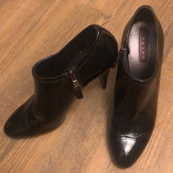 PRADA Booties, black patent leather, 38.5 - Picture 4 of 8